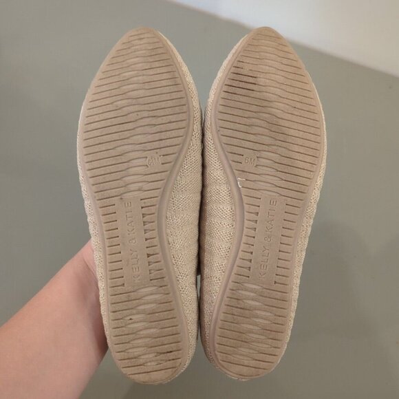 Kelly And Katie Fonzie 2 Ballet Flat Cream Washable Pointy Toe Size 6.5M - Picture 8 of 9
